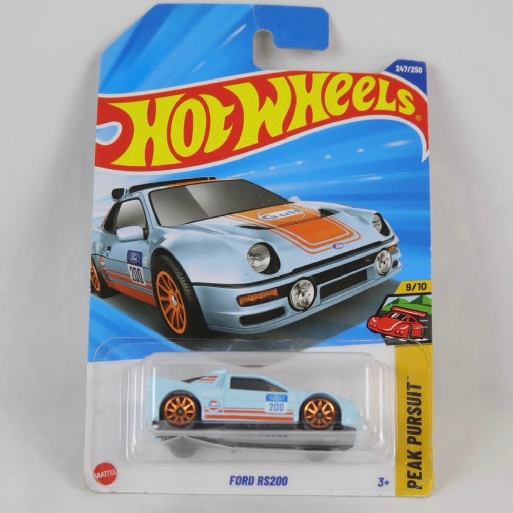 Hot Wheels Blue Ford RS200 Toy Car - NEW